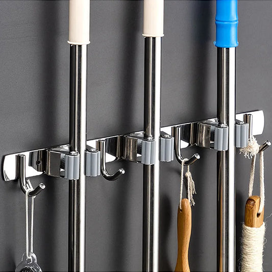 Wall Mount Mop & Broom Organizer Holder